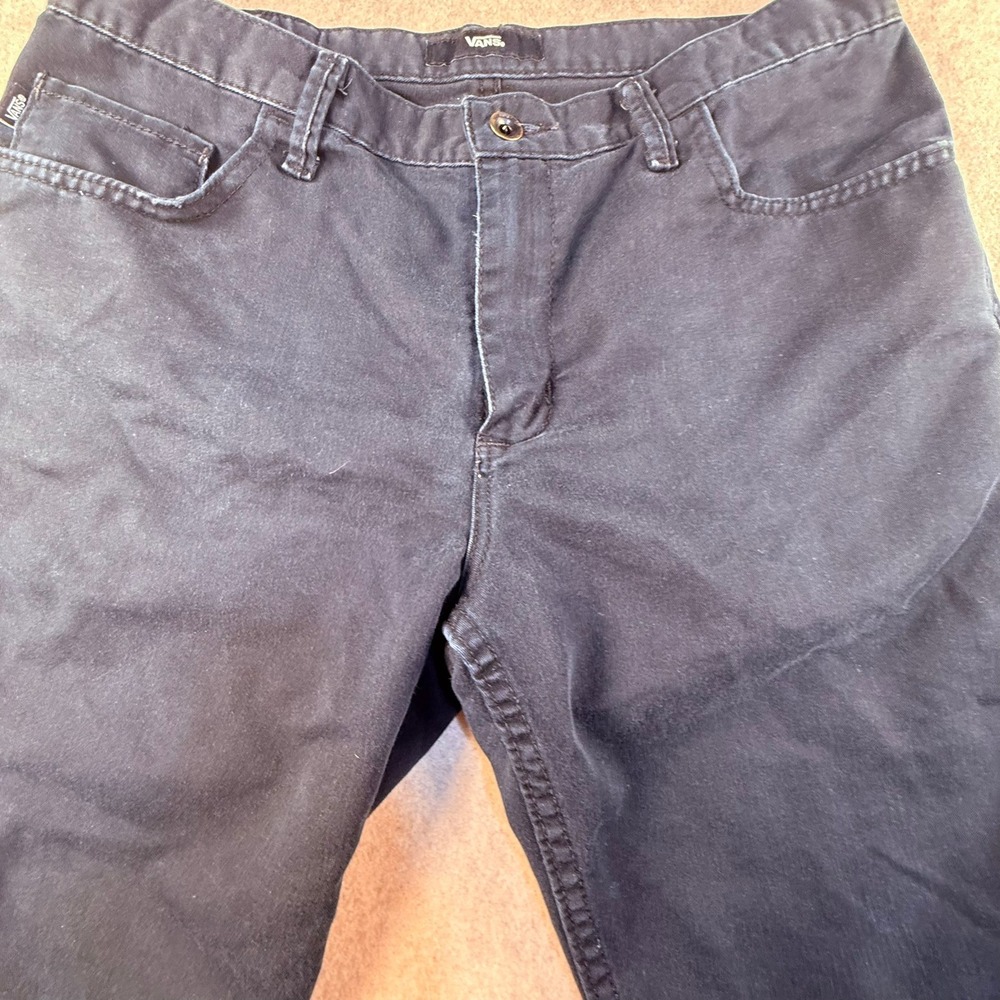 Vans Mens Black Denim Cut Off Shorts Size 34 VN000JYBBLK Skate Casual - Picture 2 of 7